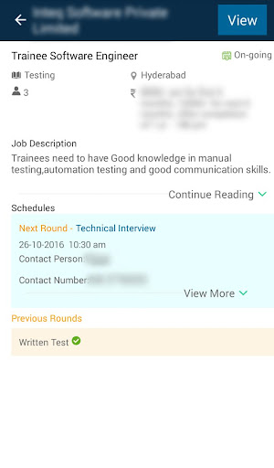 TalentSprint - Placement App Screen 2