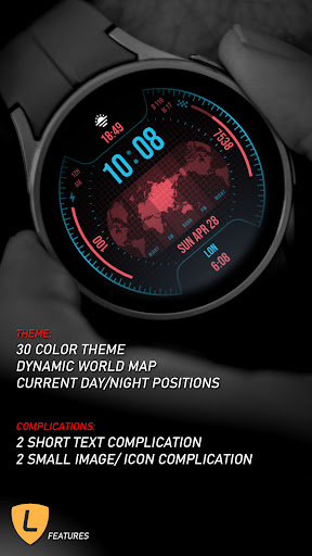 Android application Worldtime Watch Face 037 screenshort