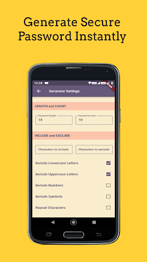 Screenshot of Secure Password Generator