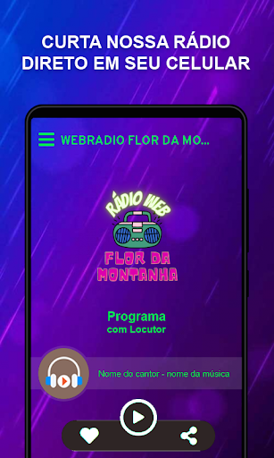 Android application WebRadio Flor da Montanha screenshort