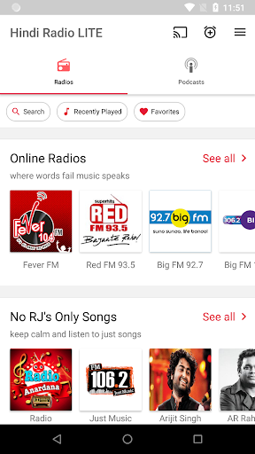 Android application Hindi Radios screenshort