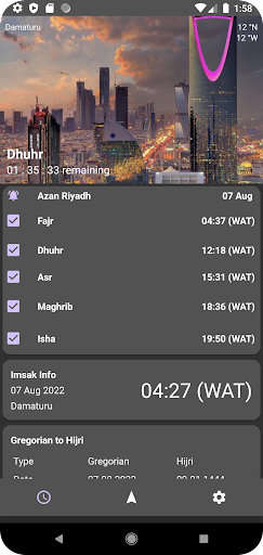 Android application Azan Riyadh screenshort