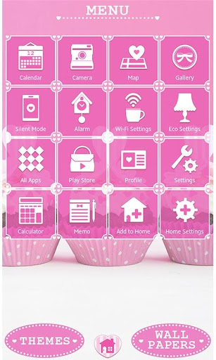 Cute Theme Pink Heart Cupcakes Screen 2