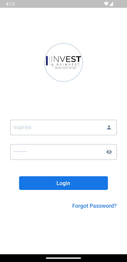 Android application Invest Re-invest screenshort