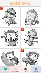 Monkeys Pixel Art