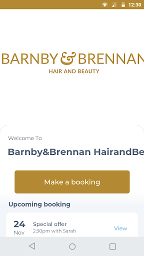 Android application Barnby&Brennan HairandBeauty screenshort