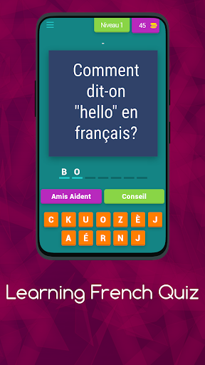 Android application LEARNING FRENCH QUIZ screenshort