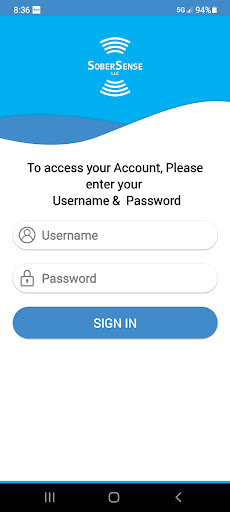 Android application SoberSense - Mobile Applicatio screenshort