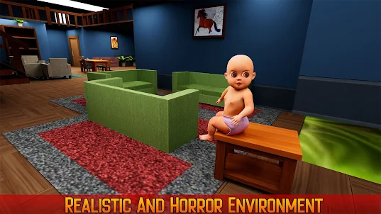 Scary baby in yellow 3D