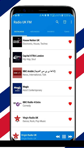 Android application Radio UK Online screenshort
