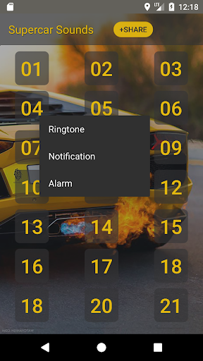 Supercar Soundboard Screen 2