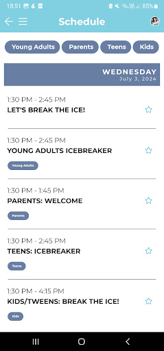 NSA Conference Guide Screen 3