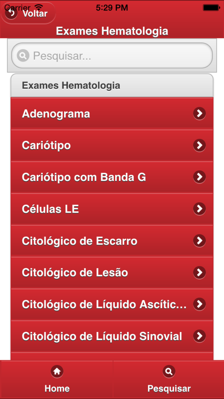 Android application Guia de Exames Laboratoriais screenshort