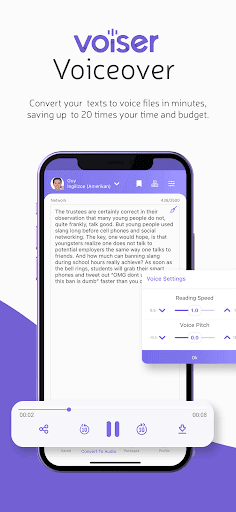 Screenshot of Voiser Voiceover Transcription