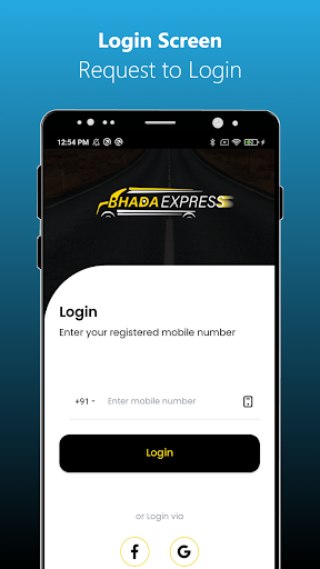 BhadaExpress - Logistics App Screen 2