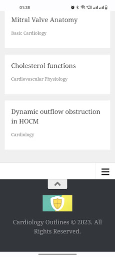 Android application Cardiology Outlines screenshort