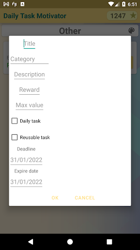 Daily Task Motivator Screen 2