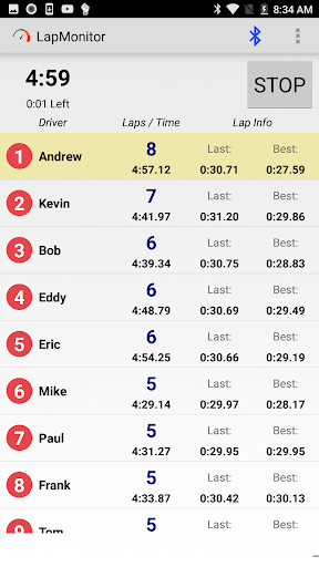 Android application LapMonitor screenshort
