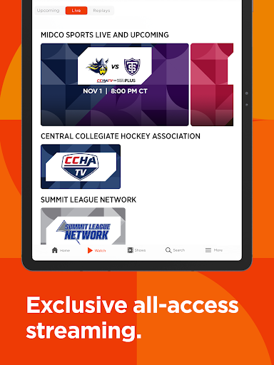 Screenshot of Midco Sports Plus