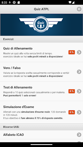 Android application Quiz ATPL (Italiano) screenshort