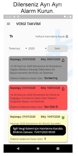 Vergi Takvimi Screen 2