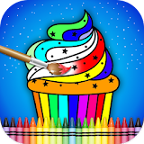 Coloring Book for Food kitchen icon