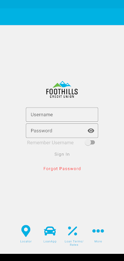 Android application Foothills CU Mobile Banking screenshort