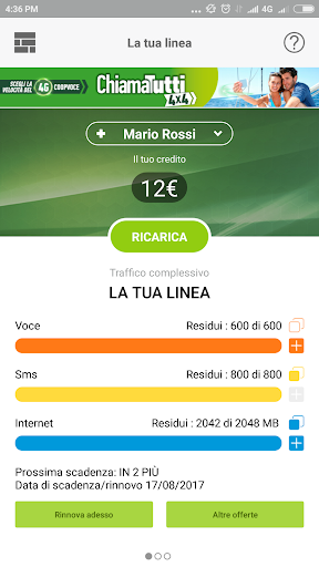 Android application CoopVoce screenshort