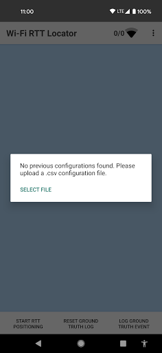 WifiRttLocator App Screen 2