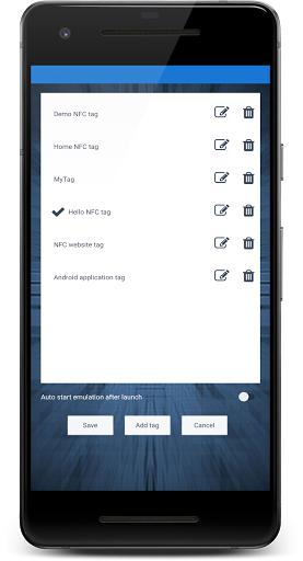 Android application NFC NDEF Tag Emulator screenshort