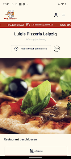 Android application Luigis Pizzeria Leipzig screenshort